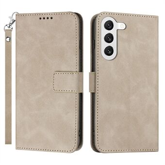 PU lederen mobiele telefoonhoes voor Samsung Galaxy S23+, magnetische Stand, flip-portemonnee telefoonhoes met riem