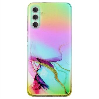 Voor Samsung Galaxy S23+ Kleurrijke laservalbescherming TPU-telefoonhoes Beschermhoes met marmerpatroon in reliëf