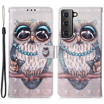 Voor Samsung Galaxy S23+ YB-patroonprint lederen Series-2 3D-patroonprint PU-leer volledige bescherming telefoonhoes met portemonnee- Stand