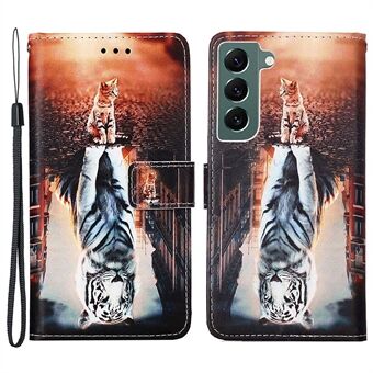 YB-patroon bedrukt leer Series-4 voor Samsung Galaxy S23+ PU lederen portemonnee Stand telefoonhoes volledige bescherming innerlijke TPU-hoes