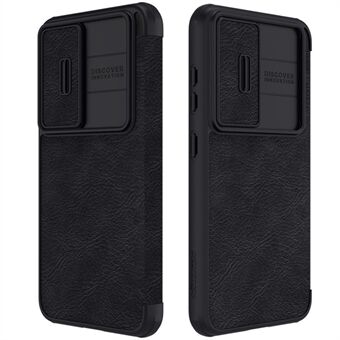NILLKIN Qin Pro serie voor Samsung Galaxy S23+ PU lederen telefoonhoes kaarthouder folio flip cover met schuiflensbeschermer