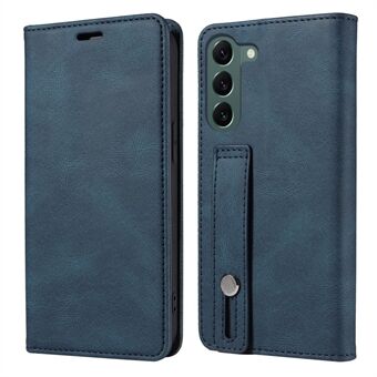 Polsband lederen Stand voor Samsung Galaxy S23+, portemonnee magnetische mobiele telefoonhoes