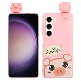 Voor Samsung Galaxy S23+ Cartoon telefoonhoesje 3D dierenfiguur TPU+siliconen anti-drop cover