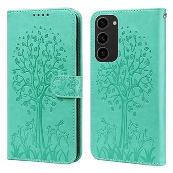 Voor Samsung Galaxy S23+ PU lederen telefoonhoesje Hertenboompatroon Portemonnee Stand Folio Cover