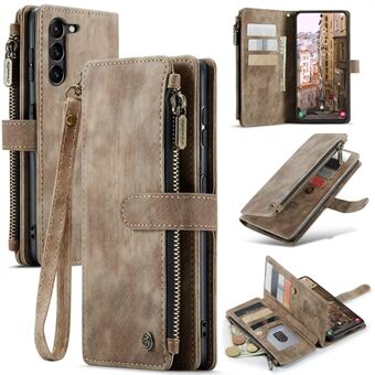 CASEME C30-serie voor Samsung Galaxy S23+ PU-lederen telefoonhoes Kaartsleuven Ritsvak Stand Cover