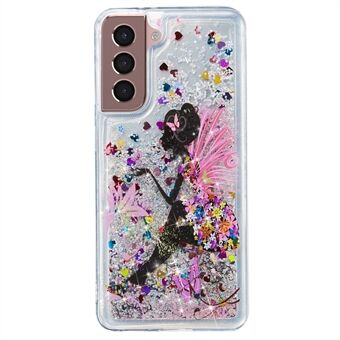 Voor Samsung Galaxy S23+ Glitter Liquid Quicksand TPU Telefoonhoesje Telefoonhoesje met reliëfpatroon