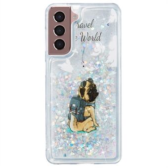 Voor Samsung Galaxy S23+ Glitter Liquid Quicksand TPU Telefoonhoesje Telefoonhoesje met reliëfpatroon