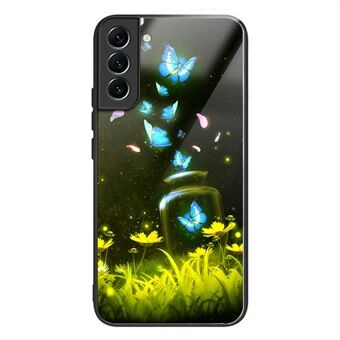 Voor Samsung Galaxy S23+ Gehard glas TPU hoesje Patroondruk Schokbestendige telefoonhoes