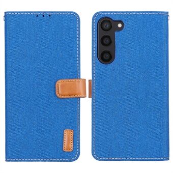 Voor Samsung Galaxy S23+ PU-lederen telefoonhoesje Jeansdoektextuur Stand