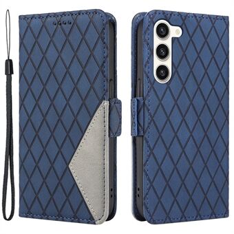 Voor Samsung Galaxy S23+ PU lederen tas portemonnee Rhombus bedrukte Stand cover