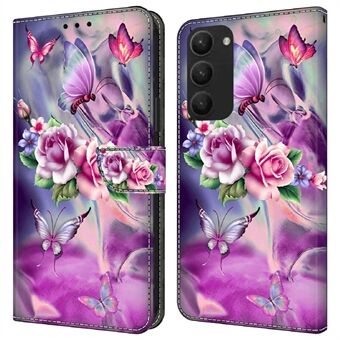 Voor Samsung Galaxy S23+ Flip Telefoonhoesje PU-leer 3D Patroon Gedrukt Portemonnee Stand Cover