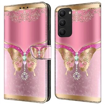 Voor Samsung Galaxy S23+ Flip Telefoonhoesje PU-leer 3D Patroon Gedrukt Portemonnee Stand Cover