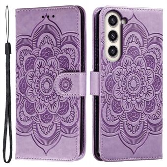 Voor Samsung Galaxy S23+ met opdruk Mandala Flower telefoonhoes Flip PU lederen Stand beschermhoes