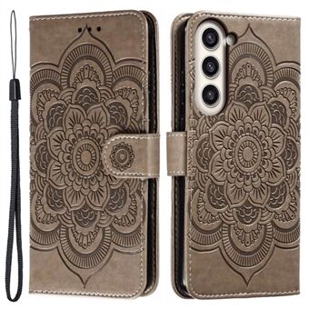 Voor Samsung Galaxy S23+ met opdruk Mandala Flower telefoonhoes Flip PU lederen Stand beschermhoes