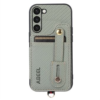 ABEEL Stijl 01 RFID-blokkerende telefoonhoes met kaartsleuf voor Samsung Galaxy S23+ Horizontale standaard Koolstofvezel textuur PU+TPU hoesje.