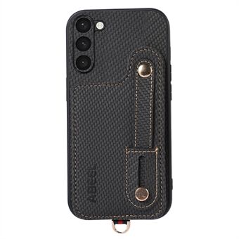 ABEEL Stijl 03 Kaartsleuf Kickstand Telefoonhoesje voor Samsung Galaxy S23+ RFID-blokkerende Carbonvezeltextuur PU+TPU Hoesje