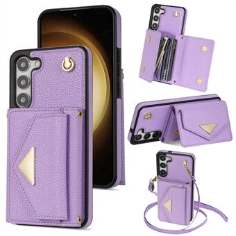 Voor de Samsung Galaxy S23+ Hoesje Organ Card Bag van PU Leer+TPU Shell met Schouderriem