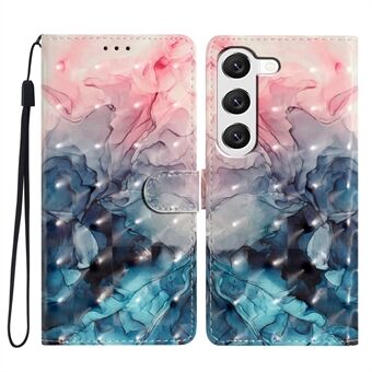 Voor Samsung Galaxy S23+ Hoesje 3D Patroon PU Lederen Staande Functie Flip Telefoonhoesje