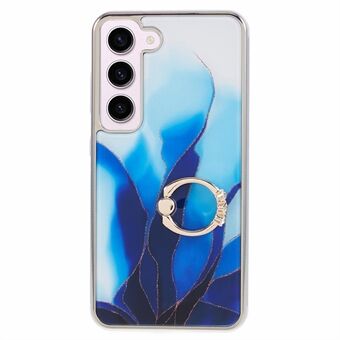 Beschermende PC+TPU Cover voor Samsung Galaxy S23+ Hoesje met Elektroplating en Uitklapbare Standaard