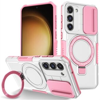 Voor Samsung Galaxy S23+ Hoesje PC+TPU Magnetische Telefoonhoes met uitschuifbare cameradeksel.