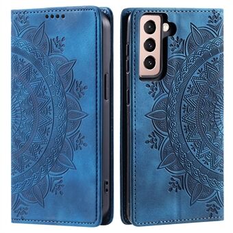 Voor de Samsung Galaxy S23+ hoesje Gedrukte Mandala Bloem Leren Cover met Portemonnee.