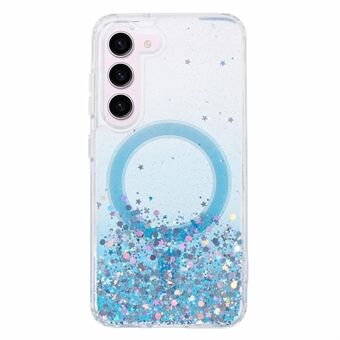 JTW-serie TPU+Acryl dunne hoes voor Samsung Galaxy S23+ Hoes Glitter Epoxy Anti-val Telefoonhoesje Compatibel met MagSafe.