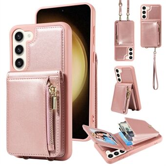 Voor Samsung Galaxy S23+ Case RFID-blokkerende PU+TPU Wallet Phone Case met Kickstand, Straps.