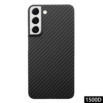 Aramid Fiber hoesje voor Samsung Galaxy S23+ Carbon Fiber 1500D grove textuur telefoonhoes - Zwart