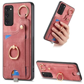 Voor Samsung Galaxy S23+ Hoesje Leder TPU Achterkant Cover met Kaarthouder en Uitklapstandaard Zwart