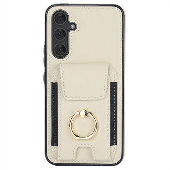 Voor Samsung Galaxy A54 5G hoesje, een valbestendig kickstand lederen + TPU telefoonhoesje.