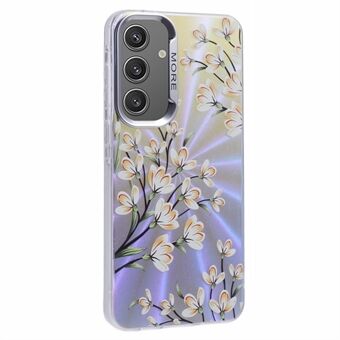 Voor Samsung Galaxy A54 5G Floral Case Laser Bling PC+TPU Telefoonhoesje