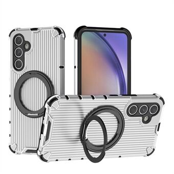 Voor Samsung Galaxy A54 5G Hoesje met Magnetische Staander Verticale Streep PC+TPU Telefoonhoes