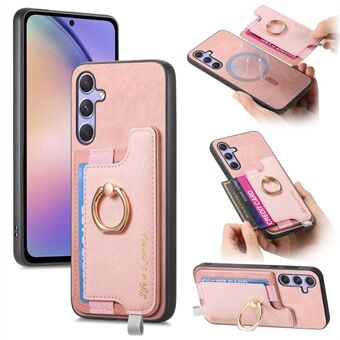 B5 Voor Samsung Galaxy A54 5G Hoesje 2-in-1 Magnetische Afneembare Kaarthouder Leer+TPU Telefoonhoes