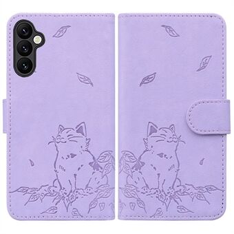 Voor Samsung Galaxy A54 5G Hoesje Portemonnee Kattenpatroon Ingeprent Lederen Telefoonhoesje