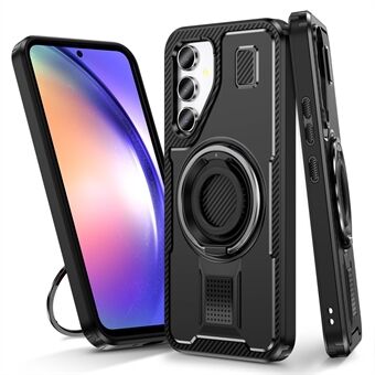 Voor Samsung Galaxy A54 5G Hoes TPU+PC Kickstand Telefoonhoes met Siliconen Vingerband