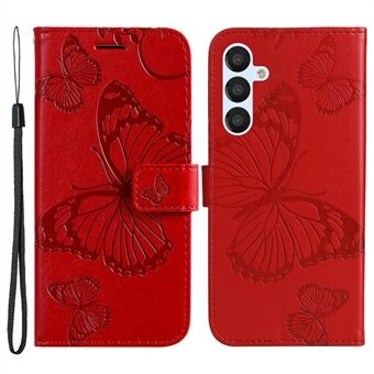 KT Imprinting Series-2 voor Samsung Galaxy A54 5G PU-leer Anti- Scratch telefoon flip portemonnee Stand bedrukt vlinderpatroon standaard valbestendige telefoonhoes