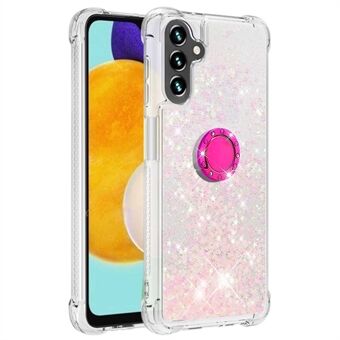 Voor Samsung Galaxy A54 5G Telefoon Case YB Drijfzand Serie-7 Achterkant Liquid Quicksand TPU Telefoon Case met Ring Kickstand