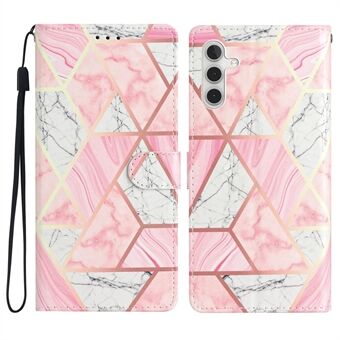 Voor Samsung Galaxy A54 5G Patroonprint PU lederen flip-telefoonhoes Magnetische sluiting Stand Wallet Folio Cover met riem