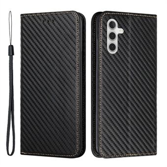 Voor Samsung Galaxy A54 5G Koolstofvezel Textuur PU Lederen Flip Wallet Case Magnetische Auto Sluiting Valbestendig Telefoon cover Stand