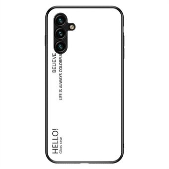 Voor Samsung Galaxy A54 5G Gradiëntkleur Bump Proof Telefoonhoesje Gehard Glas Hard PC Zachte TPU Anti-drop Hybrid Cover