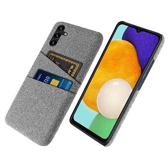 Achterkant van harde pc-telefoon voor Samsung Galaxy A54 5G, dubbele kaartsleuven Valbestendig telefoonhoesje met stoffen textuur