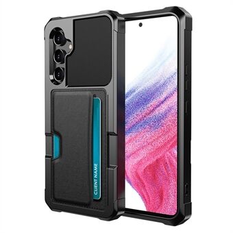 Voor Samsung Galaxy A54 5G ZM02 PU Leer Gecoat TPU Schokbestendig Telefoonhoesje Hoekbescherming Kaartsleufhouder Cover