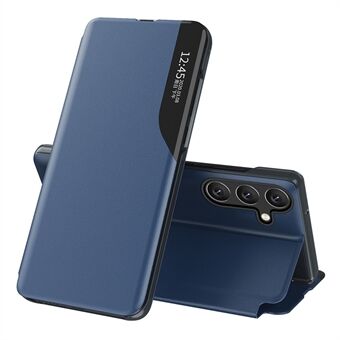 Voor Samsung Galaxy A54 5G telefoonhoesje met helder kijkvenster, anti- Scratch lederen flip-telefoonhoes met Stand