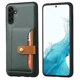 Voor Samsung Galaxy A54 5G Bump Proof Kalf Textuur Telefoon Case Kaartsleuven Kickstand PU Leer Gecoat TPU Beschermende achterkant