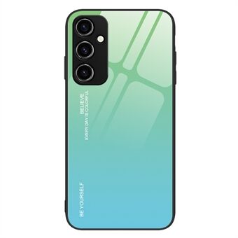 Telefoonhoesje met kleurverloop voor Samsung Galaxy A54 5G, gehard glas + pc + TPU antislip telefoonhoes