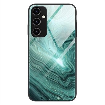 Voor Samsung Galaxy A54 5G Marmeren Patroon Telefoonhoesje Gehard Glas + PC + TPU Schokbeschermhoes