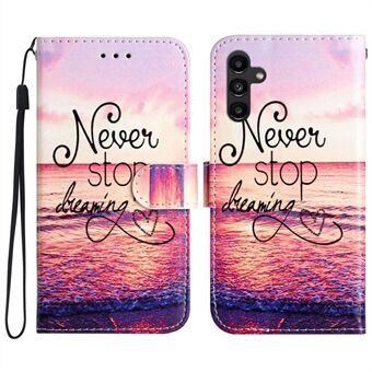 Voor Samsung Galaxy A54 5G PU lederen flip case portemonnee Stand functie patroon afdrukken telefoonhoes