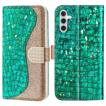 Voor Samsung Galaxy A54 5G portemonnee PU lederen tas glitter splitsen krokodil textuur Stand telefoonhoes