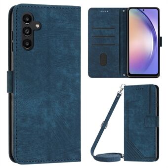 Telefoonhoesje voor Samsung Galaxy A54 5G PU lederen lijnen bedrukt portemonnee Stand flip cover