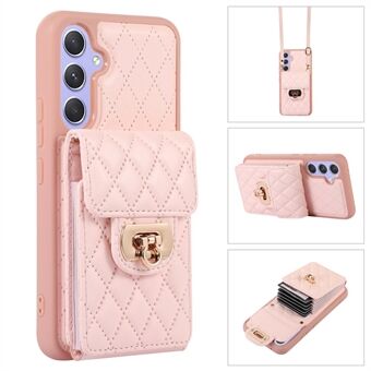 Voor Samsung Galaxy A54 5G PU-leer gecoate TPU-telefoonhoes Meerdere kaartensleuf Kickstand Cover